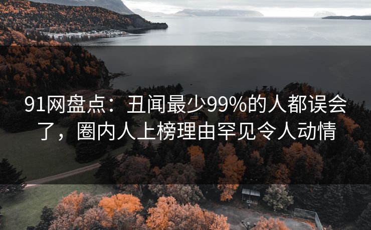 91网盘点：丑闻最少99%的人都误会了，圈内人上榜理由罕见令人动情