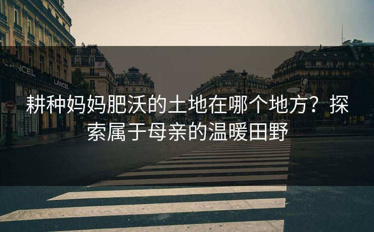 耕种妈妈肥沃的土地在哪个地方?探索属于母亲的温暖田野